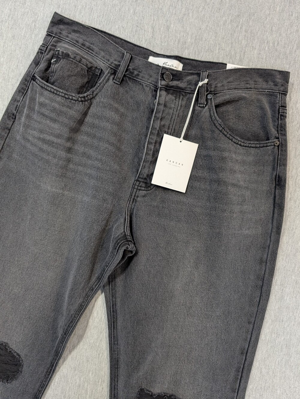 KanCan Ultra High Rise 90's Boyfriend Jeans Women's 13/30 Faded Black NWT